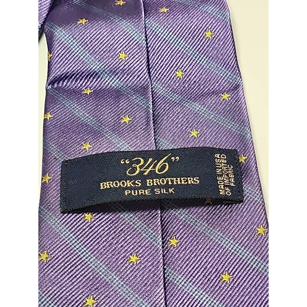 Brooks Brothers Men's Purple Necktie 100%‎ Silk Hand Made  in USA